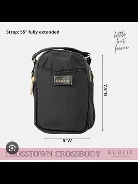 Kedzie Black Crosstown Crossbody Bag